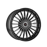 1 X Cavallo CLV-32 Gloss Black & Machined 22X8.5 5x112/5x114.3 74.1 Hub 38 Offset Black Wheel Rim
