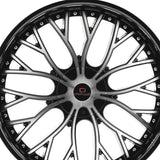 1 X Cavallo CLV-33 Gloss Black & Machined 22X8.5 5x112/5x114.3 74.1 Hub 38 Offset Black Wheel Rim