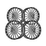 1 X Cavallo CLV-34 Gloss Black & Machined 22X8.5 5x112/5x114.3 74.1 Hub 38 Offset Black Wheel Rim