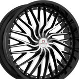 1 X Cavallo CLV-43 Gloss Black & Machined 20X8.5 5x112/5x114.3 74.1 Hub 35 Offset Black Wheel Rim