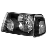 Coolstuffguru Compatible with Ford Ranger Pickup Euro Black Headlights+Clear Corner Signal Lamps