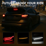 Coolstuffguru Compatible with Ford Focus 5Dr Hatchback Full LED Chrome Tail Lights Brake Lamps Pair