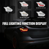 Coolstuffguru Compatible with Ford Focus 5Dr Hatchback Full LED Chrome Tail Lights Brake Lamps Pair