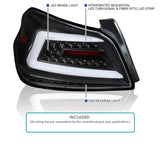 Coolstuffguru Black Housing Clear Lens Sequential LED Bar Tail Lights Compatible with Subaru WRX / WRX STI 2015-2021 L+R Pair Taillight Assembly