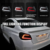 Coolstuffguru Black Housing Clear Lens Sequential LED Bar Tail Lights Compatible with Subaru WRX / WRX STI 2015-2021 L+R Pair Taillight Assembly