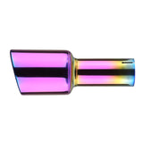 Coolstuffguru 4" Purple Slant Titanium Dual Burnt Tip 2.5" Inlet S/S Racing Exhaust Muffler