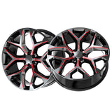 1 X O.E. Revolution G-09 Gloss Black & Red Milled 22X9 6x139.7 78.1 Hub 24 Offset Black, Red Wheel Rim