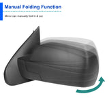 Coolstuffguru Matte Black Power Heat + Puddle Left Driver Side Mirror Compatible with Chevy Silverado GMC Sierra 2014-2018