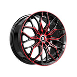 1 X Spec-1 SP-57 Gloss Black & Red Machined 17X7.5 5x114.3/5x120 73.1 Hub 42 Offset Black, Red Wheel Rim