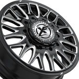 1 X XF Dually XF-240 Dually Gloss Black & Milled 24X8.25 8x165.1 121.3 Hub -240 Offset Black Wheel Rim