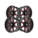 1 X XF Off-Road XF-215 Gloss Black & Red Milled 20X10 5x127/5x139.7 78.1 Hub -24 Offset Black, Red Wheel Rim