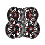 1 X XF Off-Road XF-218 Gloss Black & Red Milled 20X9 8x165.1/8x170 125.2 Hub 0 Offset Black, Red Wheel Rim