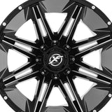 1 X XF Off-Road XF-220 Gloss Black & Milled 18X9 8x165.1/8x170 125.2 Hub 0 Offset Black Wheel Rim