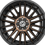 1 X XF Off-Road XF-234 Satin Black & Bronze Machined Double Dark Tint 17X9 6x135/6x139.7 106.4 Hub 12 Offset Silver Wheel Rim