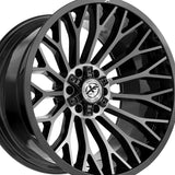 1 X XF Off-Road XF-237 Gloss Black & Brushed Double Dark Tint 20X10 5x127/5x139.7 78.1 Hub -12 Offset Black Wheel Rim