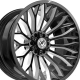 1 X XF Off-Road XF-237 Gloss Black & Milled 20X12 5x127/5x139.7 78.1 Hub -44 Offset Black Wheel Rim