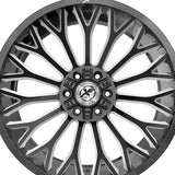 1 X XF Off-Road XF-237 Gloss Black & Milled 20X12 5x127/5x139.7 78.1 Hub -44 Offset Black Wheel Rim