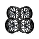 1 X XF Off-Road XF-238 Gloss Black & Machined Titanium Double Dark Tint 20X10 5x127/5x139.7 78.1 Hub -12 Offset Black Wheel Rim