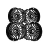 1 X XF Off-Road XF-239 Gloss Black & Milled 20X9 6x135/6x139.7 106.4 Hub 0 Offset Black Wheel Rim