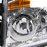 Coolstuffguru Compatible with Nissan Titan Pickup Armada Amber Chrome Diamond Headlights Pair