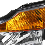 Coolstuffguru Compatible with Nissan Titan Pickup Armada Amber Chrome Diamond Headlights Pair