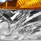 Coolstuffguru Compatible with Nissan Titan Pickup Armada Amber Chrome Diamond Headlights Pair