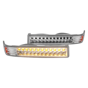 Coolstuffguru Compatible with Chevy S10 Blazer Sonoma Chrome Clear LED Bumper Signal Lights Left+Right