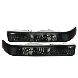 Coolstuffguru Compatible with Chevy S10 Blazer GMC Sonoma Smoke Bumper Lights w/ Amber Reflector