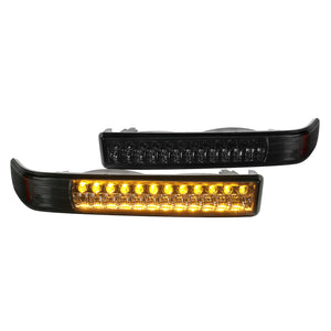 Coolstuffguru Compatible with Chevy S10 Blazer Sonoma Smoke Lens LED Bumper Signal Lights Left+Right