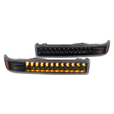 Coolstuffguru Compatible with Chevy S10 Blazer Sonoma Black Clear LED Bumper Signal Lights Left+Right