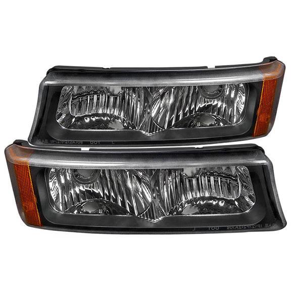 Coolstuffguru Compatible with Chevy Silverado Lt Ls/ Avalanche 1500 2500 3500 Signal Bumper Lights Black