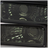 Coolstuffguru Compatible with Chevy C/K C10 Silverado Smoke Headlights Bumper Corner Signal Lamps+Tail Lig