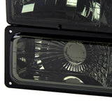 Coolstuffguru Compatible with Chevy C/K C10 Silverado Smoke Headlights Bumper Corner Signal Lamps+Tail Lig