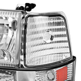 Coolstuffguru Compatible with Ford F150 F250 F350 Bronco Factory Style Clear Headlights+Corner Bumper Lights