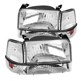 Coolstuffguru Compatible with Ford F150 F250 F350 Bronco Factory Style Clear Headlights+Corner Bumper Lights