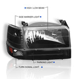 Coolstuffguru Compatible with Ford F150 F250 F350 Bronco Black Headlights+Bumper Lights+Signal Corner Lamps