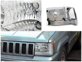 Coolstuffguru Compatible with JEEP 1993-1996 GRAND CHEROKEE HEAD LIGHTS+BUMPER+CORNER