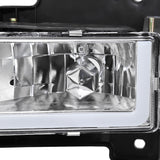 Coolstuffguru Chrome Housing Clear Lens LED Bar Headlights+Bumper Lights+Corner Lamps Compatible with GMC C10 C/K Suburban Sierra 1994-1998