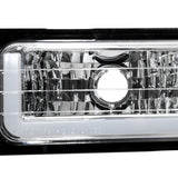 Coolstuffguru Chrome Housing Clear Lens LED Bar Headlights+Bumper Lights+Corner Lamps Compatible with GMC C10 C/K Suburban Sierra 1994-1998