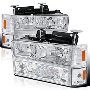 Coolstuffguru HEAD LIGHTS+CORNER+BUMPER w/ 9005 & 9006 BULBS Compatible with 1994-1998 GMC C10