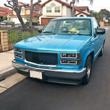 Coolstuffguru Black Headlights Bumper  Lamps w/ LED Tube Compatible with C10 C/K 1500 Suburban Yukon 1994-1998