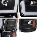 Coolstuffguru Black Headlights Bumper  Lamps w/ LED Tube Compatible with C10 C/K 1500 Suburban Yukon 1994-1998