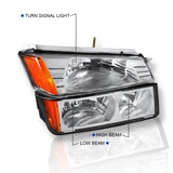 Coolstuffguru Compatible with Chevy Avalanche 1500 2500 Pickup Headlights Turn Signal Bumper Lamps Left+Right