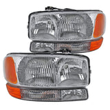 Coolstuffguru Compatible with GMC Sierra 1500 2500 Yukon XL Chrome Headlights+Bumer Park Lamps 4PC