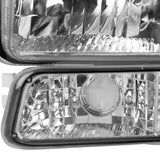 Coolstuffguru Compatible with GMC Sierra Yukon XL Chrome Clear Headlights+Bumper Lights