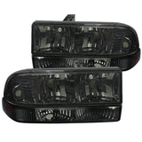 Coolstuffguru Compatible with Chevy S10 Blazer Pickup Smoke Headlights+Bumper Replacement Lamps