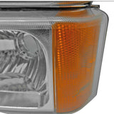 Coolstuffguru Compatible with Chevy Silverado Chrome Crystal Headlights+Clear Signal Bumper Light