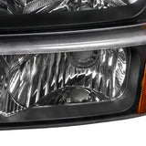 Coolstuffguru Compatible with Chevrolet Silverado Black Crystal Headlights, bumper lights