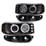 Coolstuffguru Compatible with Gmc Yukon Denali Slt Led Halo Projector Headlights, Bumper Lights Black