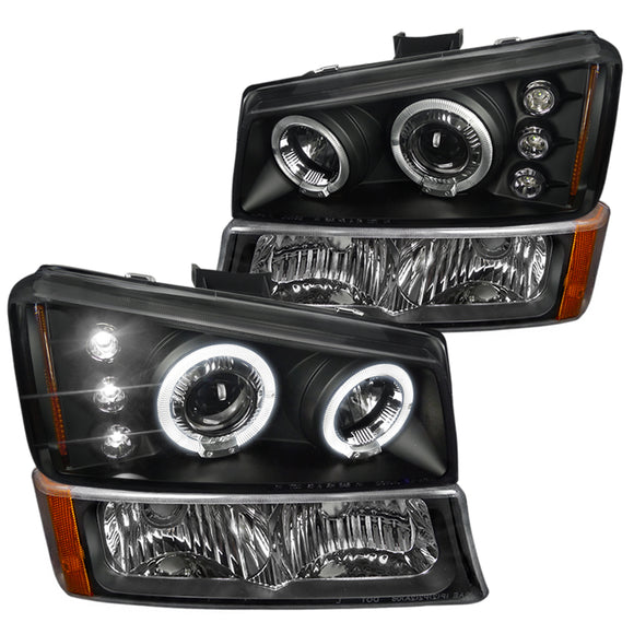 Coolstuffguru PROJECTOR HEADLIGHT+BUMPER BK Compatible with 2003-2006 CHEVY SILVERADO